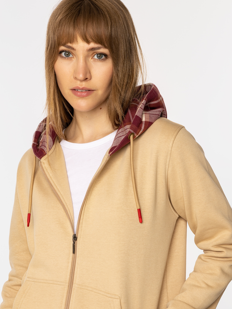 Bluza damska rozpinana streetwear z kapturem Lee Cooper Samira 4561 S Beżowa (5905991711339) - obraz 4