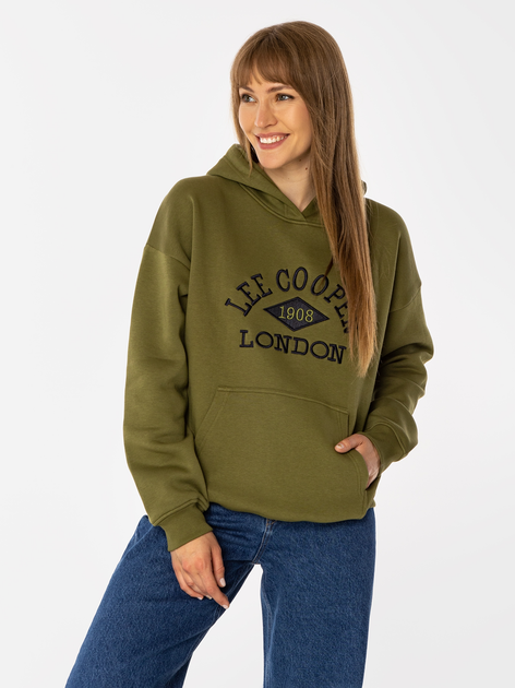 Худі оверсайз жіноче Lee Cooper Logo 2975 XS Хакі (5905991710493) - зображення 3