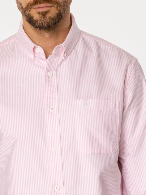 Koszula męska bawełniana Lee Cooper Lars Oxford M Różowa (5905991709404) - obraz 3