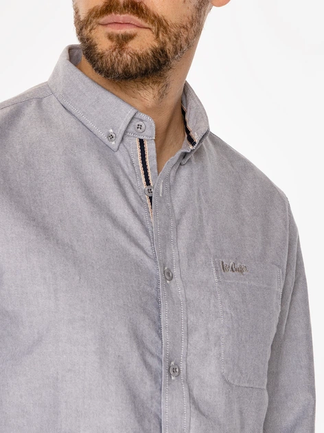 Koszula męska bawełniana Lee Cooper Lars Oxford 2XL Szara (5905991709343) - obraz 4