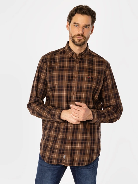 Koszula męska bawełniana Lee Cooper NewTenby 10Kz L Brązowa (5905991708346) - obraz 3