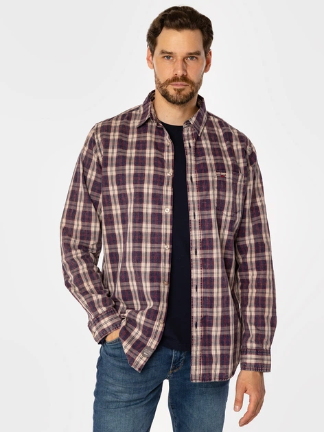 Koszula męska bawełniana Lee Cooper Will 9305 S Fioletowy (5905991712978) - obraz 4