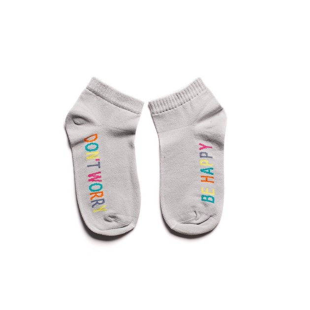 Шкарпетки короткі сірі з принтом Don`t worry, Be happy безшовні ORGANIC cotton JILL ANTONY 35-37 арт. 31004 - зображення 4