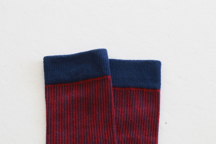 Носки с принтом цветные полосы высокие бесшовные дышащие качественные ORGANIC cotton малиновые JILL ANTONY 44-45 арт. 31012 - изображение 3