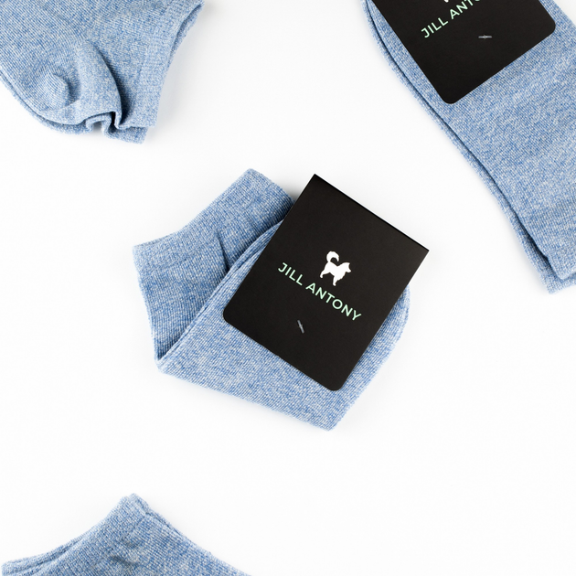 Носки мужские короткие однотонные бесшовные дышащие качественные ORGANIC cotton синие джинс JILL ANTONY 42-43 арт. 31000 - изображение 3