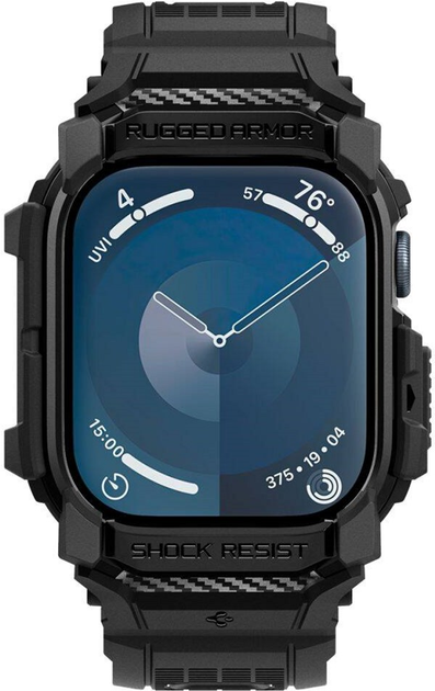 Ремінець з чохлом Spigen Rugged Armor Pro для Apple Watch 10 42 мм Matte Black (8809971234375) - зображення 5