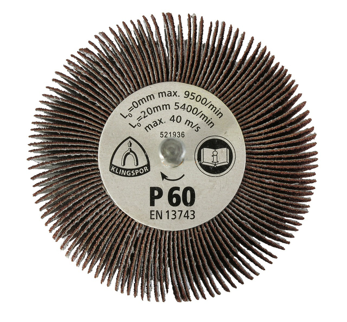 Головка шліфувальна KM613 Klingspor (80х40х6 мм, P60) пелюсткова (21290) - зображення 2