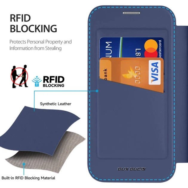Чехол-книжка Dux Ducis Skin X Pro with Magnetic Fit для Apple iPhone 15 Pro (6.1") Blue - изображение 5