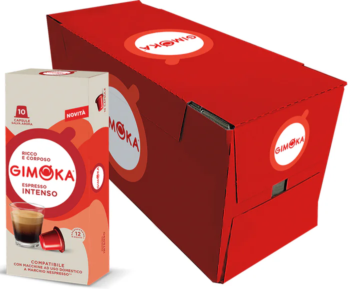 Кава в капсулах Nespresso Gimoka Espresso Intenso (BOX 20 пачок по 10 капсул) - Фото 1 Кава в капсулах Nespresso Gimoka Espresso Intenso (BOX 20 пачок по 10 капсул) - изображение 1