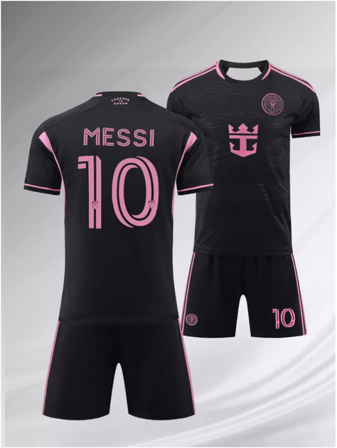 Форма футбольная детская Messi (Месси) 10 Интер Майами (Inter Miami) 2025, 26-140-150 черная - изображение 2