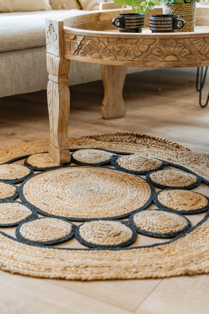 Dywan Home Styling Collection boho okrągły z juty 90 cm Brązowy (8720573404280) - obraz 4