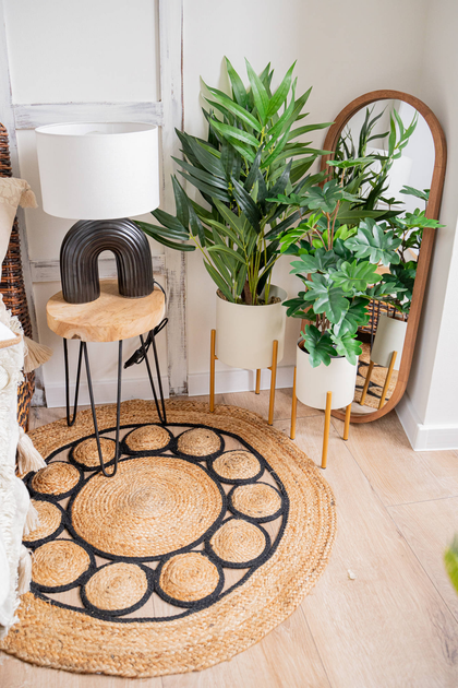 Dywan Home Styling Collection boho okrągły z juty 90 cm Brązowy (8720573404280) - obraz 6