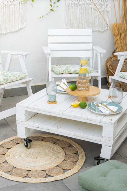 Dywan EH Excellent Houseware okrągły w stylu boho 80 cm Beżowy (8719987750748) - obraz 3