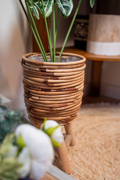 Dywan EH Excellent Houseware okrągły z liści kukurydzy 80 cm Beżowy (8719987750816) - obraz 4