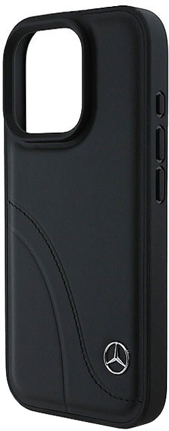 Etui Mercedes-Benz Curved Stitches Leather dla Apple iPhone 16 PRO MAX Black (MEHCP16X23RBCSK) - obraz 2