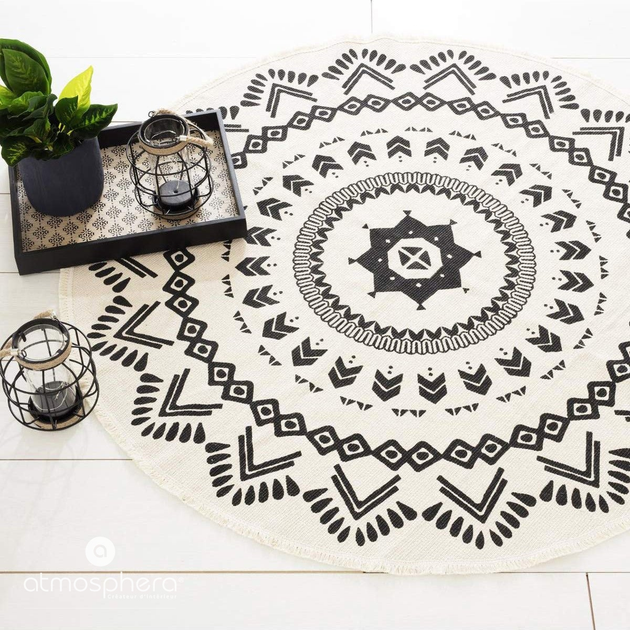Dywanik Atmosphera dekoracyjny w stylu boho 20 cm Biało-Czarny (3560238658116) - obraz 4