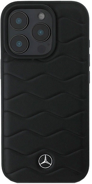 Панель Mercedes-Benz Waves Leather для Apple iPhone 16 PRO Black (MEHCP16L23RWRSK) - зображення 1