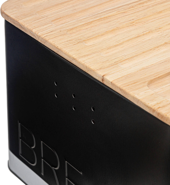 Хлібниця 5five Simply Smart з обробною дошкою та зубчастим ножем чорна 32.7 x 20.2 x 14.5 см (3560232675119) - зображення 5