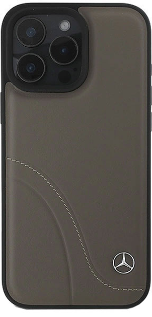 Панель Mercedes-Benz Curved Stitches Leather для Apple iPhone 16 PRO MAX Brown (MEHCP16X23RBCSB) - зображення 1