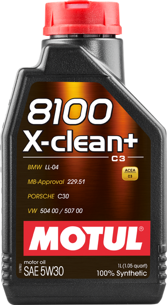 Моторное масло Motul 8100 X-clean+ 5W-30 1 л (106376) – фото