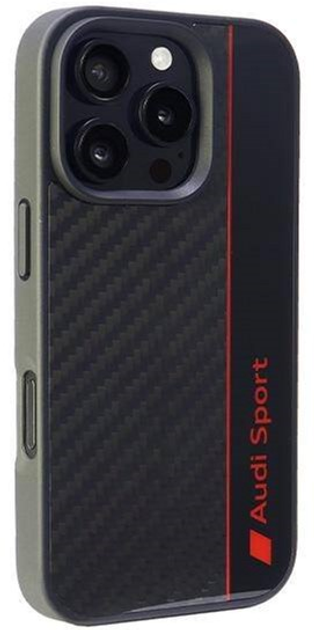 Панель Audi Carbon Fiber Stripe для Apple iPhone 16 Pro Black/Red (6955250227896) - зображення 2