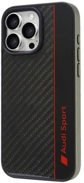 Etui Audi Carbon Fiber Stripe do Apple iPhone 16 Pro Max Black/Red (6955250227919) - obraz 3