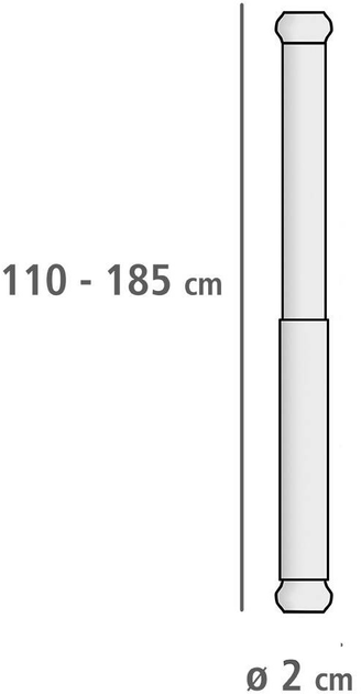Teleskopowy drążek do zasłony prysznicowej Wenko Srebrny Ø 2 cm 110-185 cm chrom (4008838192085) - obraz 6