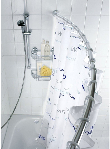 Teleskopowy drążek do zasłony prysznicowej Wenko Srebrny Ø 2.5 cm 110-200 cm (4008838192269) - obraz 3