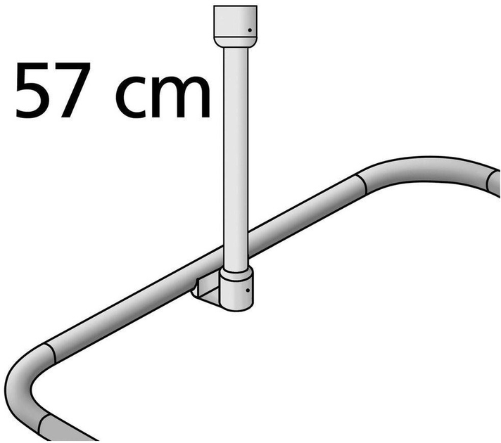 Uchwyt do zawieszenia drążka od zasłony prysznicowej Wenko Biały Ø 2 cm 57 cm (4008838192139) - obraz 4