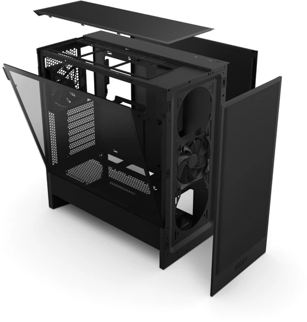 Obudowa NZXT H5 Flow Compact Mid-Tower ATX - All Black (CC-H52FB-01) - obraz 4