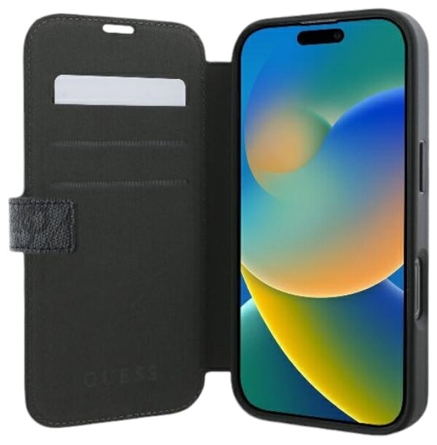 Чохол-книжка Guess Book 4G Metal Logo для Apple iPhone 16 Pro Max Black (GUBKP16X4GMGGR) - зображення 5