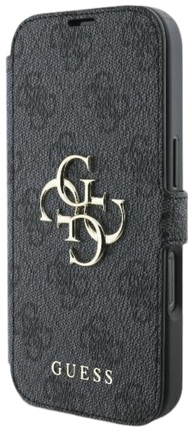 Etui z klapką Guess Book 4G Metal Logo do Apple iPhone 16 Pro Max Black (GUBKP16X4GMGGR) - obraz 2