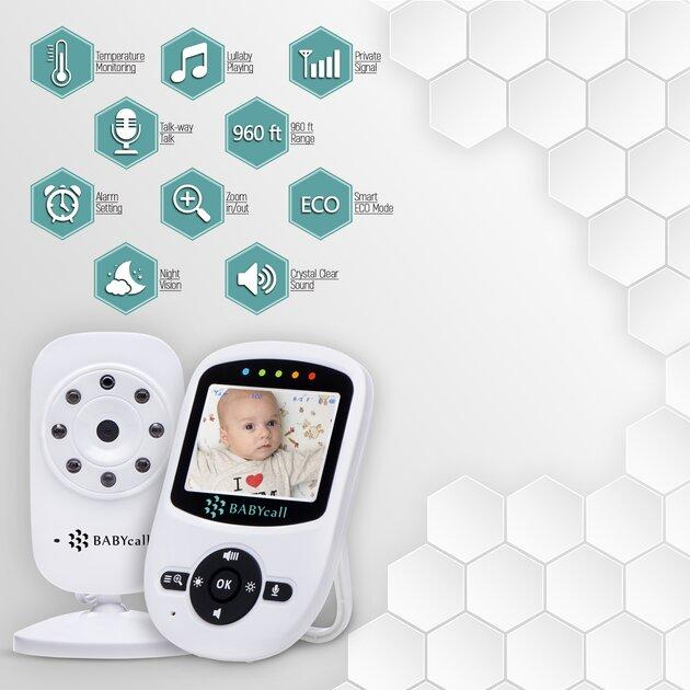 Видеоняня Baby Monitor SM-24, беспроводная радионяня с портативным дисплеем и измерением температуры Поворотная радионяня с энергосберегающим режимом - изображение 3