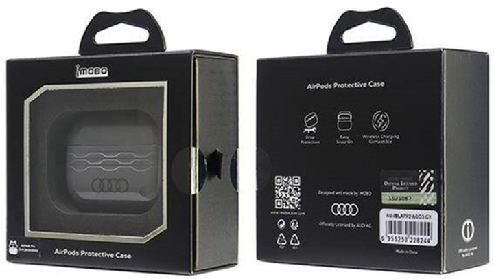 Чохол Audi IML Geometric Pattern для AirPods Pro 2 Grey (6955250228244) - зображення 6