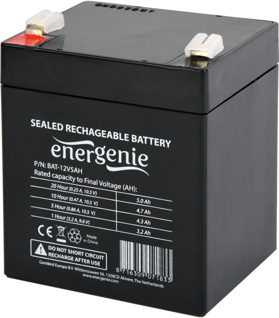 Акумуляторна батарея EnerGenie 12V 5Ah (BAT-12V5AH) - зображення 1