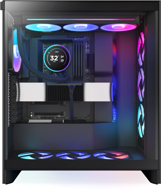 Система жидкостного охлаждения NZXT Kraken Elite RGB 360 мм AIO liquid cooler w/Display, RGB, Fans Black (RL-KR36E-B2) - изображение 6