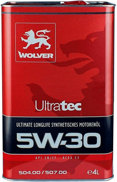 Моторное масло Wolver UltraTec 5W-30 4 л (4260360940934) - Фото 1 Моторное масло Wolver UltraTec 5W-30 4 л (4260360940934) - изображение 1