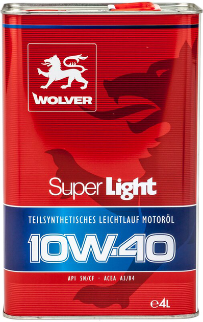 Моторное масло Wolver Super Light 10W-40 4 л (4260360940033) - изображение 4
