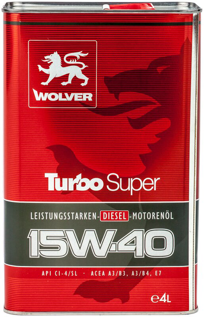 Моторное масло Wolver Turbo Super 15W-40 4 л (4260360941238) - изображение 2