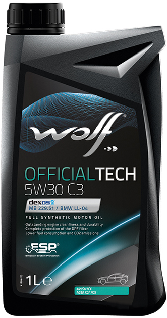 Моторное масло Wolf OfficialLTech 5W-30 C3 1 л (8308017) - изображение 2