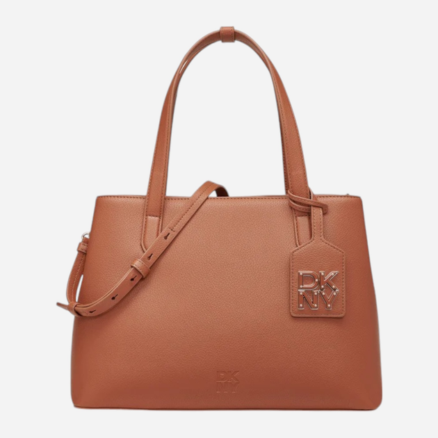 Сумка-шоппер жіноча з натуральної шкіри DKNY Yorkville Lg Shopping R43OKF70 Коричнева (755403212542) - зображення 1