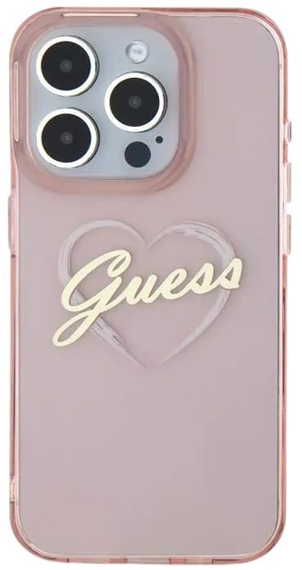 Etui Guess Hardcase IML Heart do Apple iPhone 16 Pro Pink (GUHCP16LHCHGSPP) - obraz 1