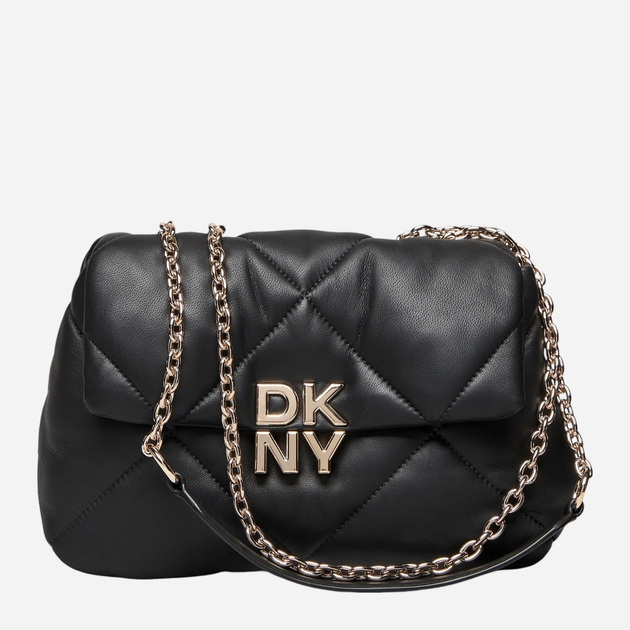 Сумка кросс-боді через плече жіноча з натуральної шкіри DKNY Red Hook Sm Chain Flap R43EBF81 Чорна (755403217103) - зображення 1