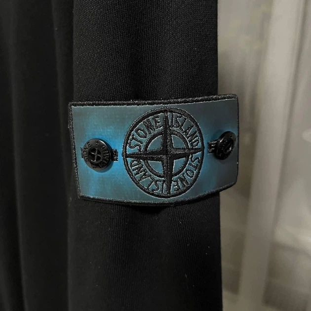 Термопатч Стон Айленд (Stone Island) Black x Blue + 2 гудзики Блакитний - зображення 7