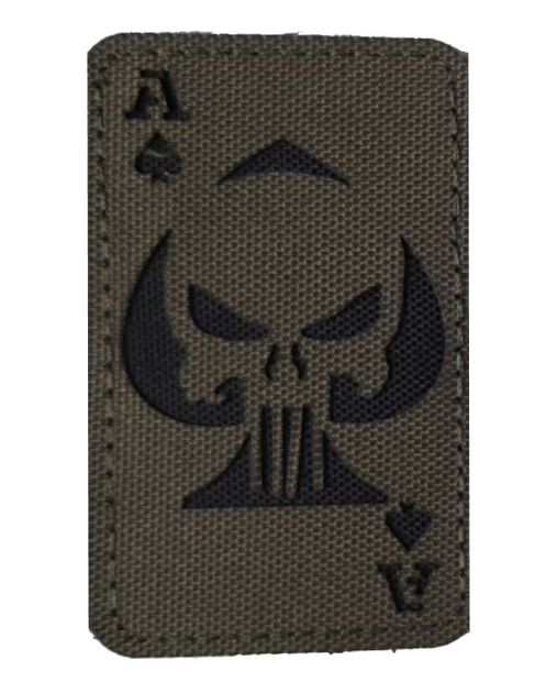 Нашивка Туз Punisher Laser Cut Olive/Black - изображение 1