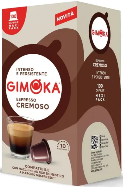 BOX100 Кофе в капсулах Nespresso Gimoka Espresso Cremoso - Фото 1 BOX100 Кофе в капсулах Nespresso Gimoka Espresso Cremoso - зображення 1