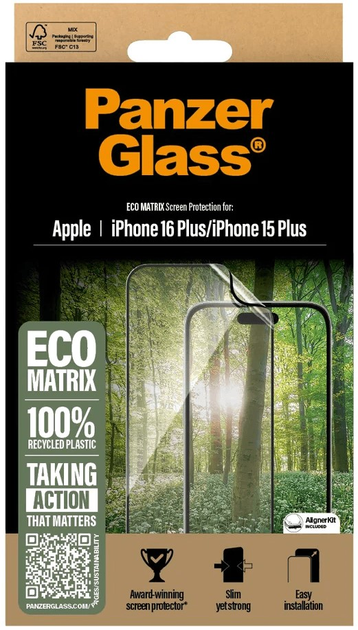 Захисне скло PanzerGlass Eсo Matrix Screen Protector для Apple iPhone 15 Plus/16 Plus Ultra-Wide Fit (5715685002595) - зображення 4
