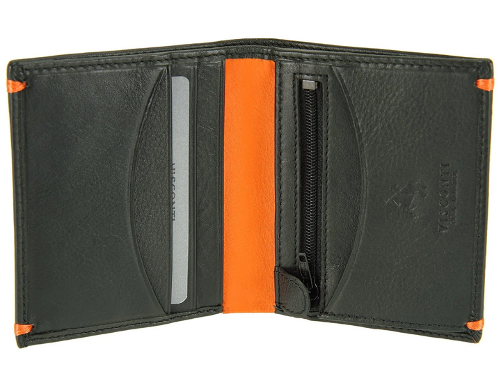 Мужской кожаный кошелек Visconti AP61 Brig (Black Orange) - изображение 5