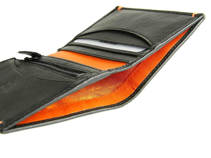 Мужской кожаный кошелек Visconti AP61 Brig (Black Orange) - изображение 7