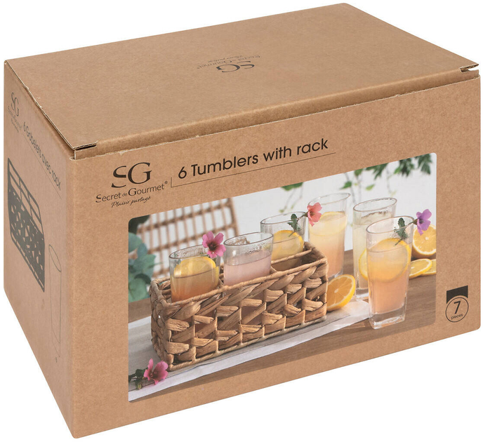 Szklanki do drinków Secret de Gourmet w plecionym koszyku 6 szt (3560232745966) - obraz 4